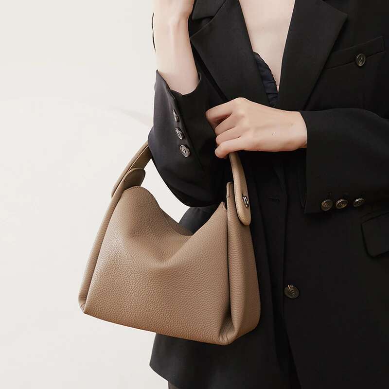 Designer Bag Hifashion Cowhide Genuine Leather Small Shoulder Bags For Women 2025 Designer Work Bucket Tote Crossbody Ladies Handbags