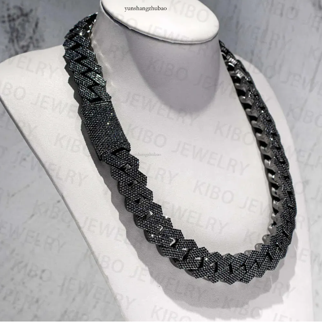 Hip Hop Inspired Men's Gold Moissanite Cuban Chain Necklace 12mm Size