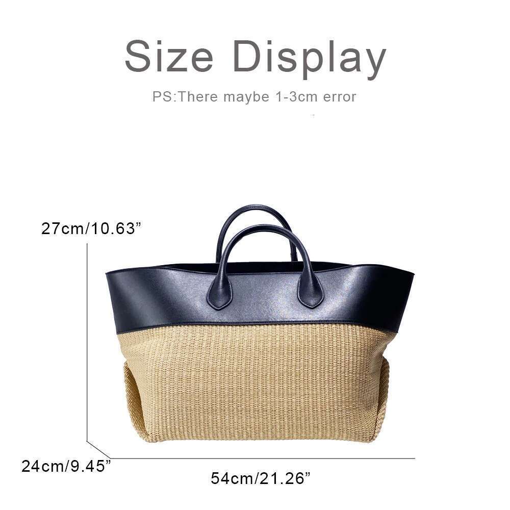 Genuine Leather Straw Tote Bags For Women Designer Handbags Purses 2025 New In Grass With Cowhide Top Handle Beach Wrist