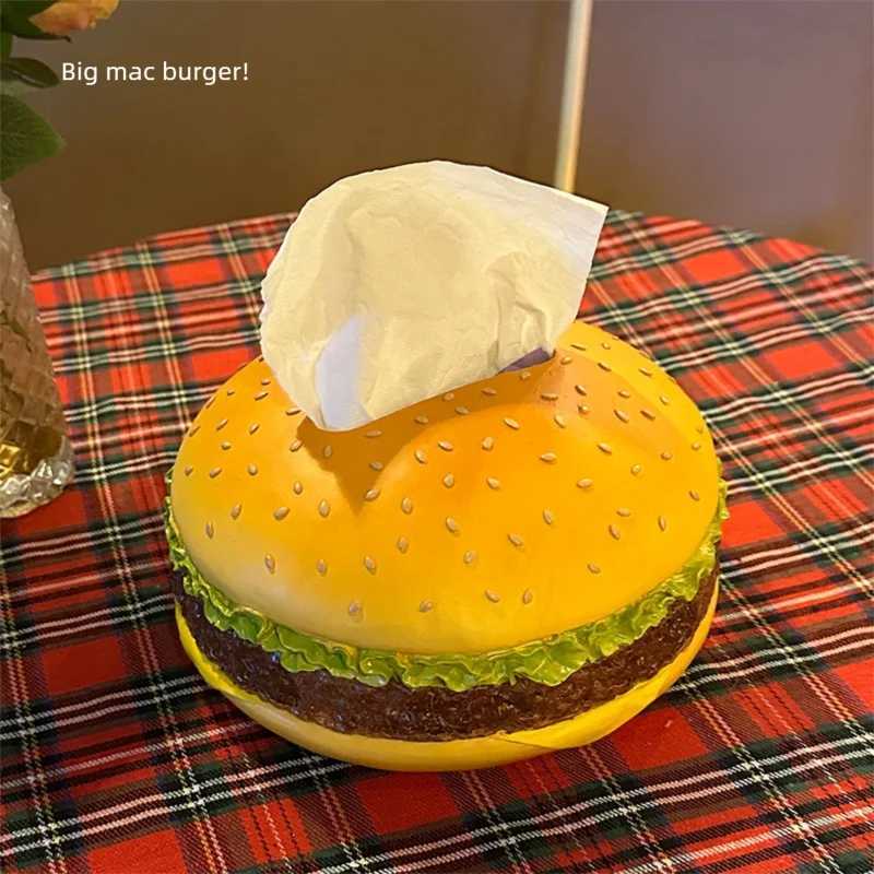 Hamburger Tissue Box Made of Eco-friendly Resin Creative Retro Living Ro Tissue Box A Fun He Decorative Gift Y251112
