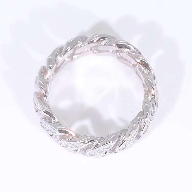 Yu Ying Starsgem Fashion Design Hiphop Man Ring 925 Sterling Silver Moissanite Cuban Ring