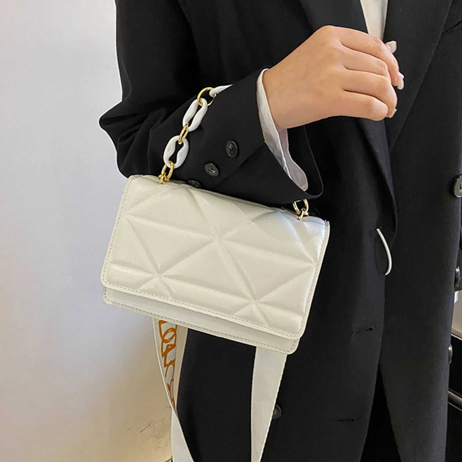 WomenS One-Shoulder Small Square Bag Simple Printed Wide-Band Messenger Bag Elegant Baguette Bag For Banquet Dance BusinessT2511112