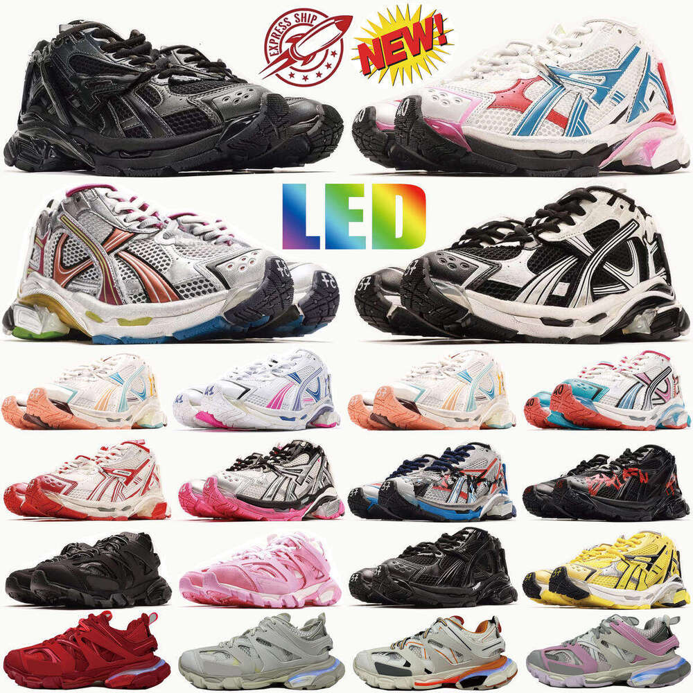 Top Brand Sneakers Track Runners 7.0 7.5 3.0 LED Designer shoes Platform All Black white Multicolor Pink Blue Grey Ancien Daddy men women trainers Tennis Shoes
