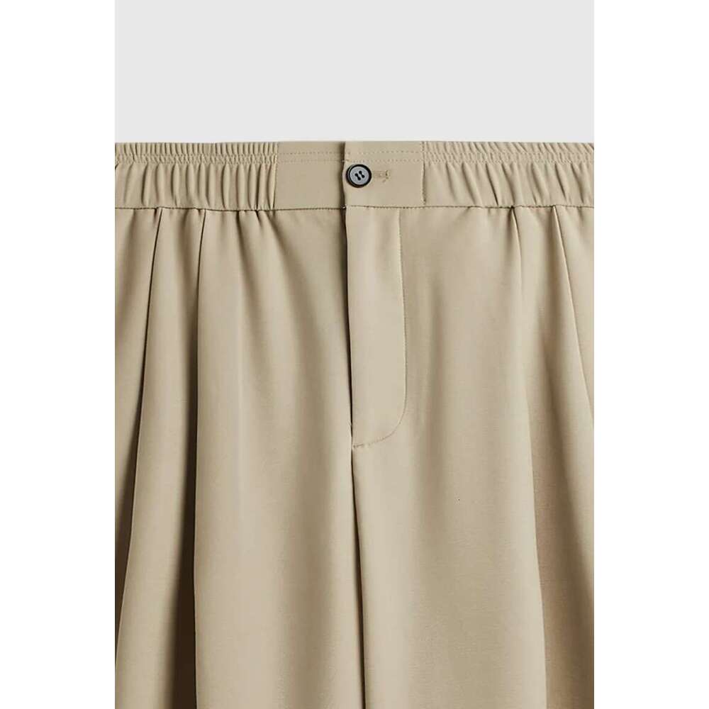 Black Wide Leg Suit Pants Men 2024 Trendy Elastic Waist Drape Casual Trousers Unisex