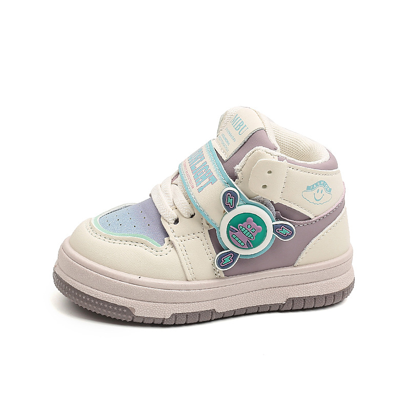 Kids High Top Sport Shoes For Boys And Girls Soft Soles Non-slip And Wear-resistant Kidszworld Running Sneakers Fashionable Color Toddler Shoes Sizes 