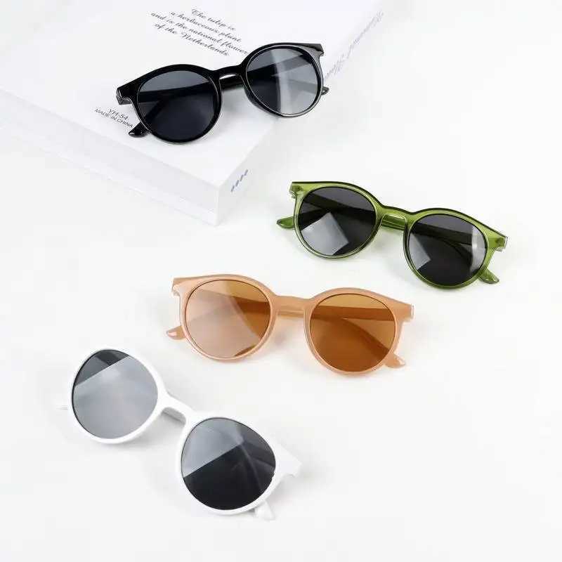 Korean Style Children Sunglasses Trendy Round Frame Kids Sun Glasses Tinted Lens Fashion Personality UV400 Small Sun Shades Z250411