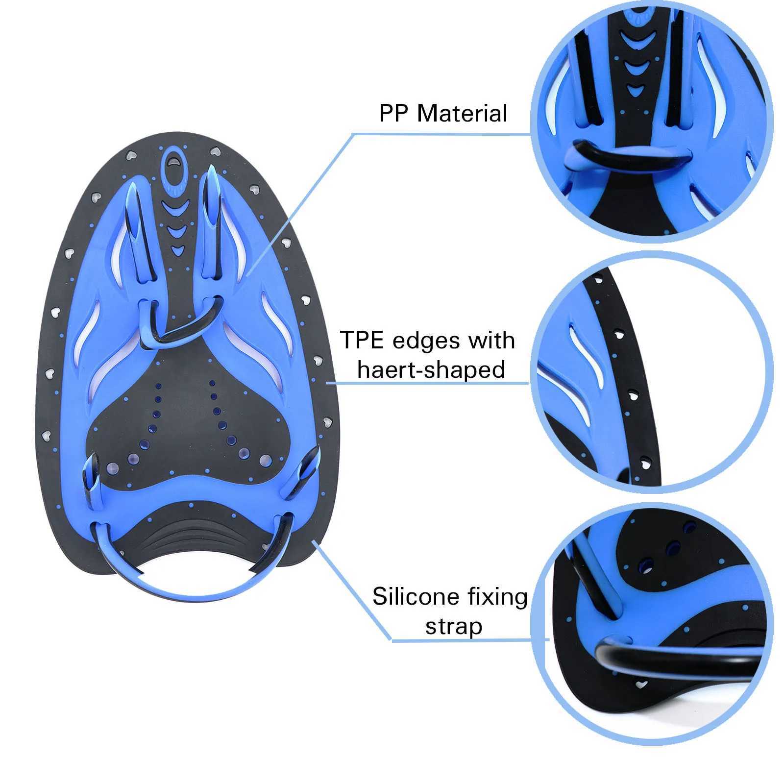 1 pair of swimming paddles power hand paddles swimming training tools with adjustable male and female swimming hand paddlesY250412