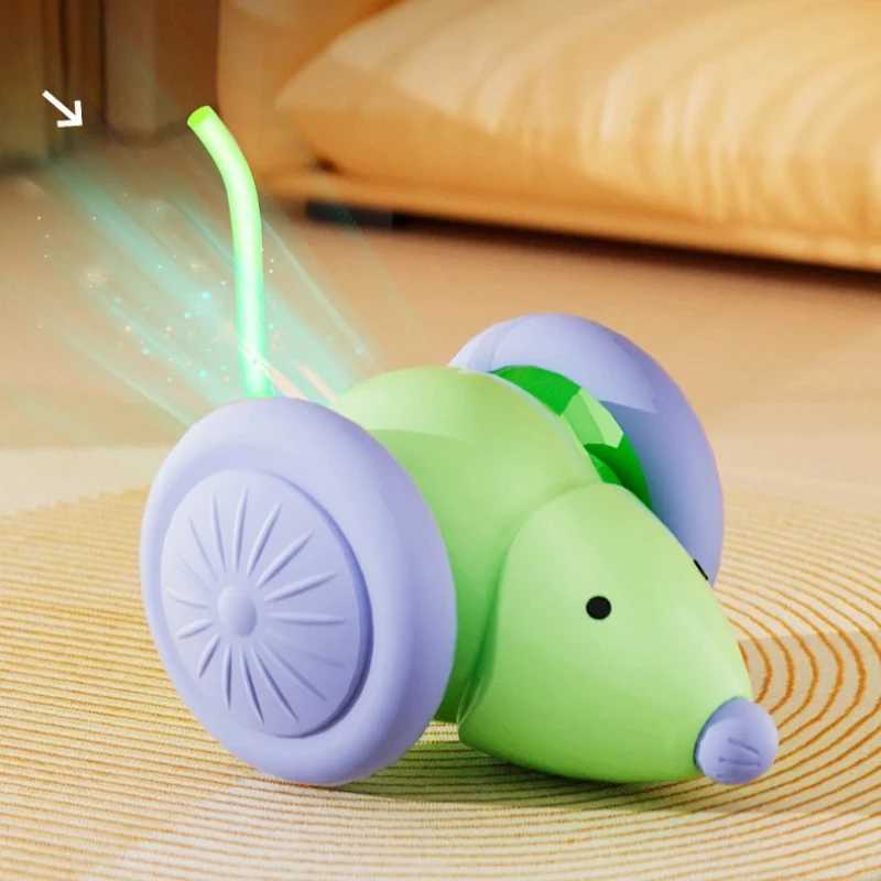 Intelligent electric mouse cat toy with obstacle avoidance function silent charging interactive pet game time pet toy Y250412