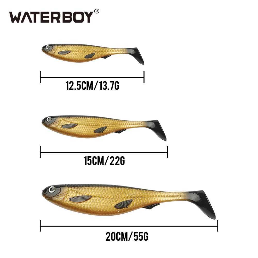 soft lure artificial bait big shads soft 12.5cm 13.7g 15cm 22g PVC material 20cm 55g T Tail Softbaitsfor sea bass perch zander Z250411