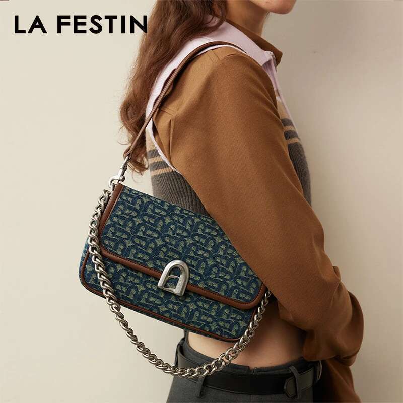 LA FESTIN 2024 New Original Shoulder Crossbody Square Handbag Women Chain Bag A-E Door Series Free Shipping