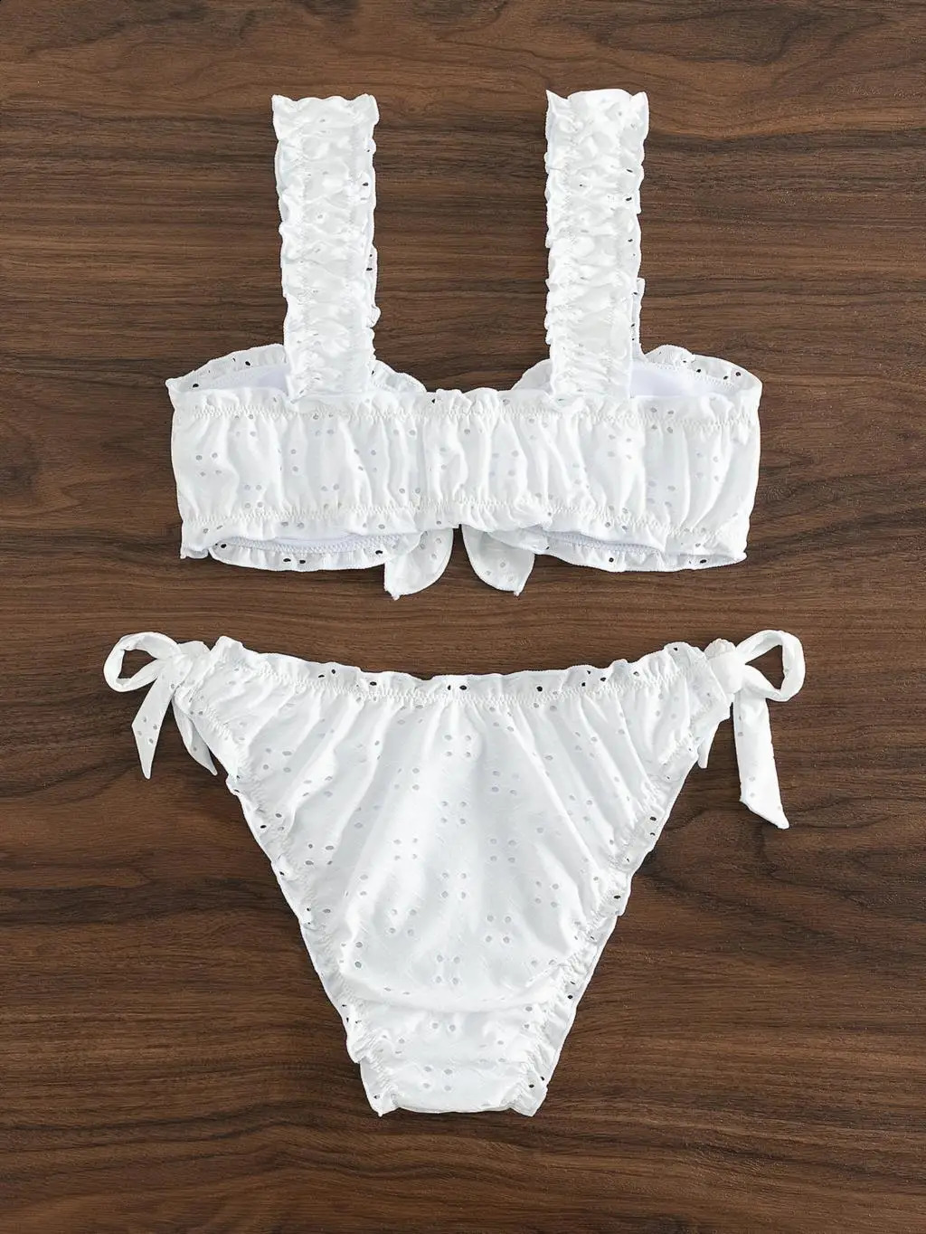 Schiffy Knot Front Tie Side Bikinis 2025 White Swimsuit Women Swimwear Female Sexy Bathers Bathing Swimming Swim Suit Beachwear 250411