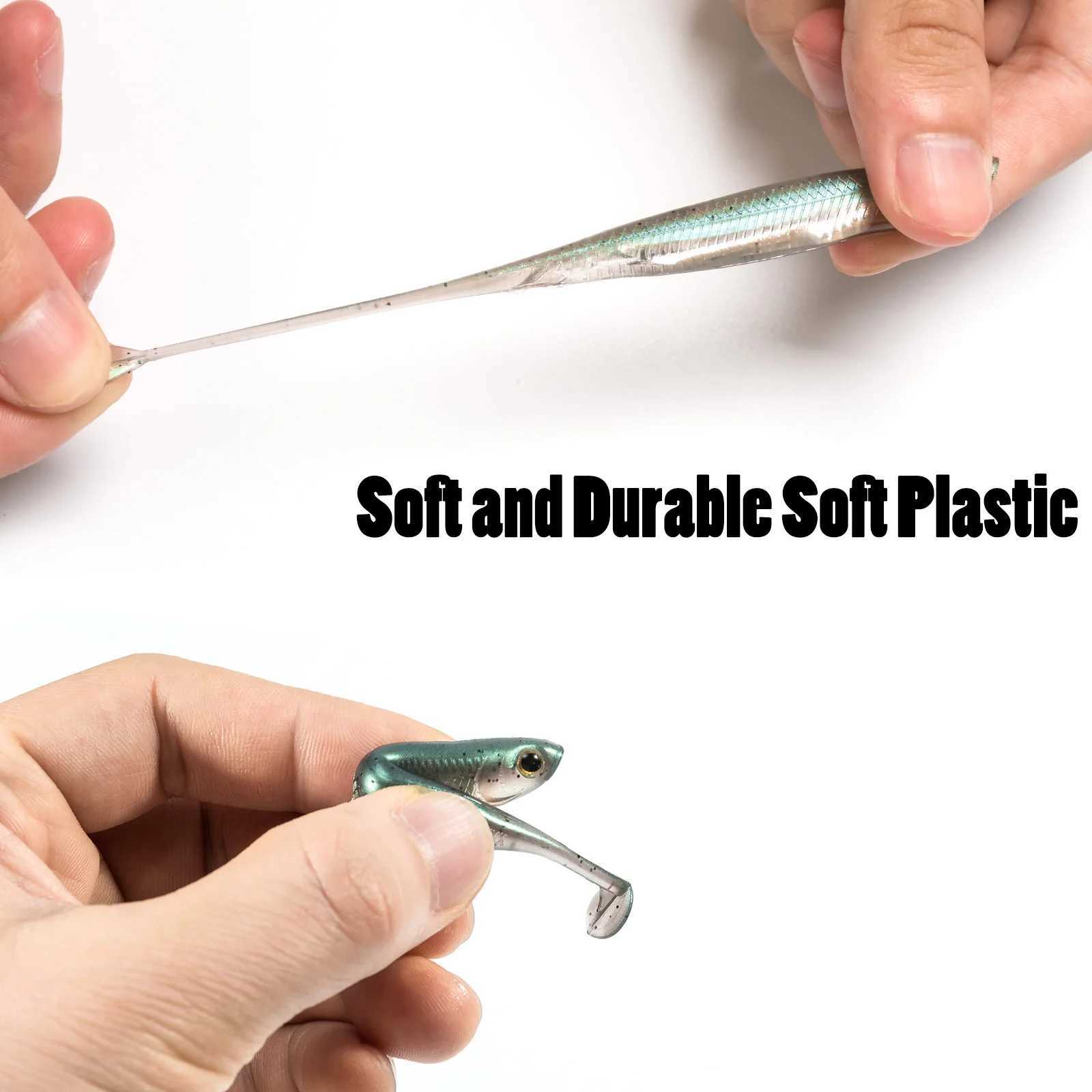 Dr.Fish 5/6pcs Fishing Soft Plastic Lures Silicone Bait Paddle Tail Shad Worm Swimbaits Freshwater Bass Trout 70mm 80mm 100mm Z250411