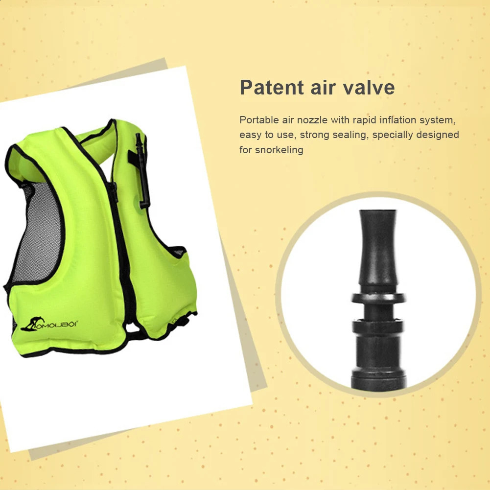 Inflatable Snorkeling Vest Breathable Swimming Life Vest Water Sports Safety Vest for Snorkeling Swimming Kayaking Boating 250411