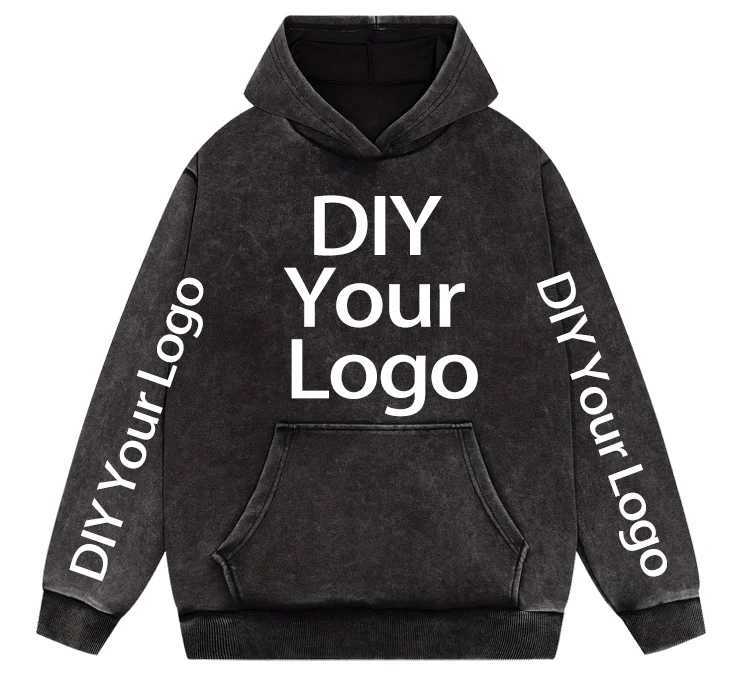 POD customization Washed Retro Hoodies 5 Colors 100Cotton Hoody Customized Personalized Pattern Customization Pullover Team CompanyT251112