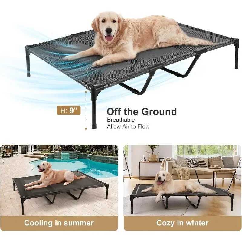 48 inches high suitable for large dogs outdoor waterproof raised and cooled pet beds washable and breathable XXL with support rods X250412
