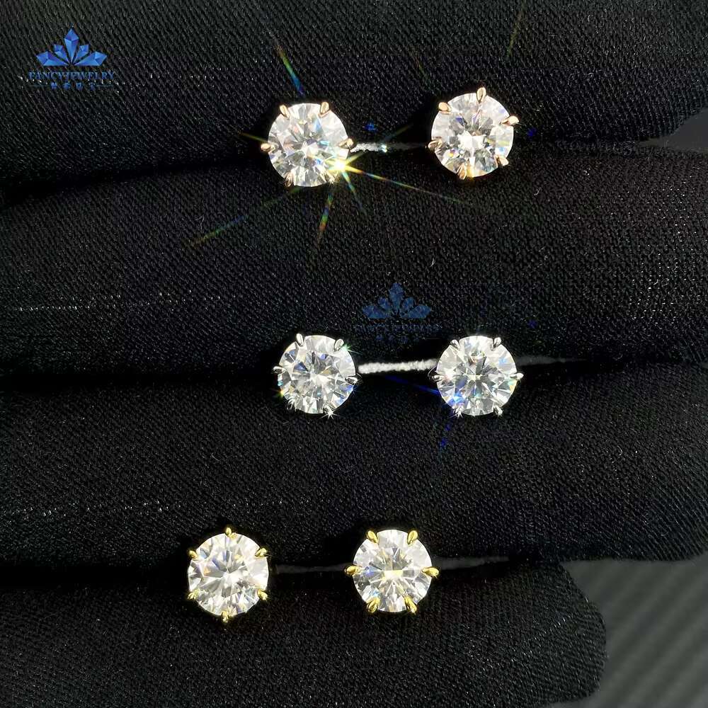 2025 Cheap Classic Design 925 Sterling Silver 6.5mm 1CT GRA Certificated Diamond Moissanite Stud Earrings for Women Men