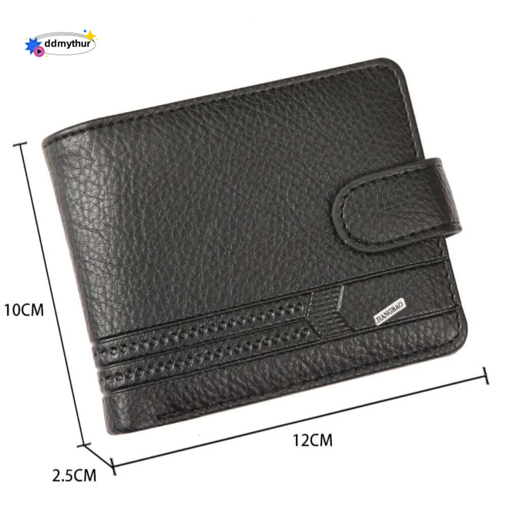 Men Wallets Leather Zipper Man Slim Card Horders Quality Male Short Multi-card Wallet Coin Pocket Purse ddmythur