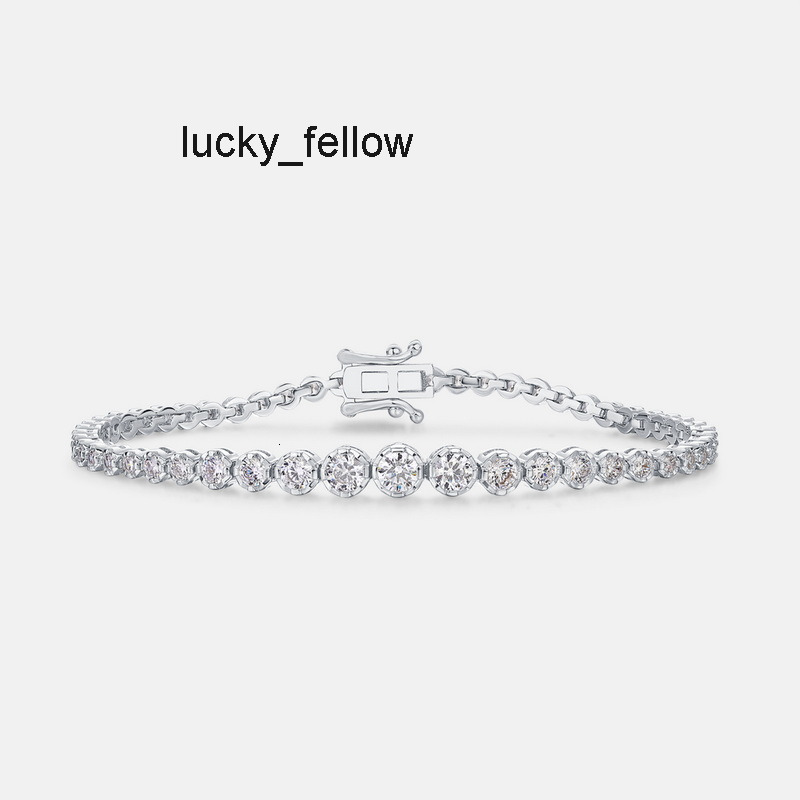 Custom 925 Silver 2 3 4 Mm Iced Out Vvs Gra Certified Lab Grown Diamond Moissanite Bracelet Tennis Chain Men Women Fine Jewelry