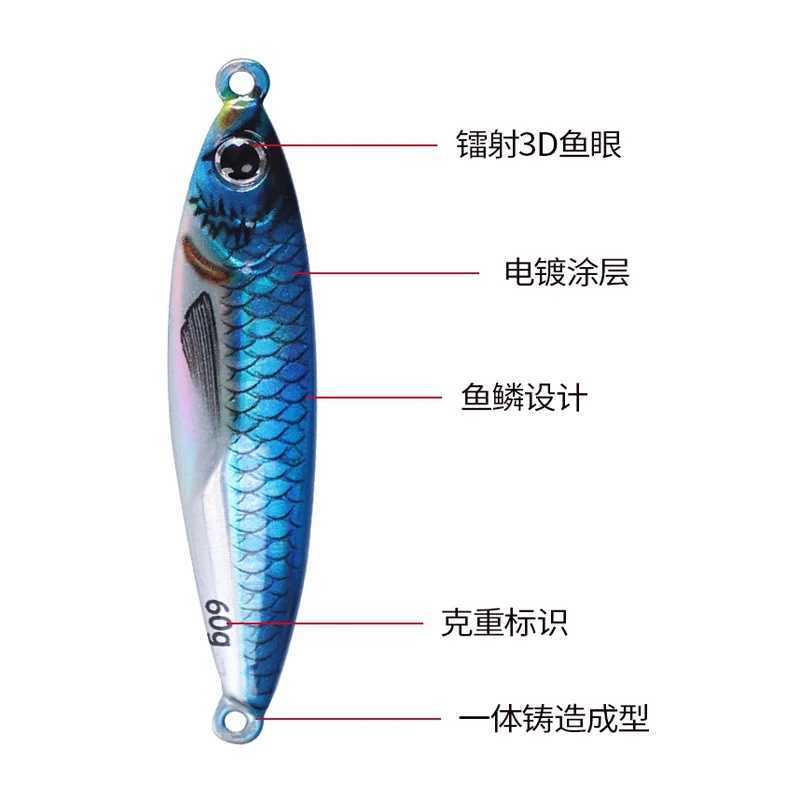 Luminous Tungsten Metal Jig 80g/60g/40g/30g Fishing lure quickly sinking jig bait Z250411