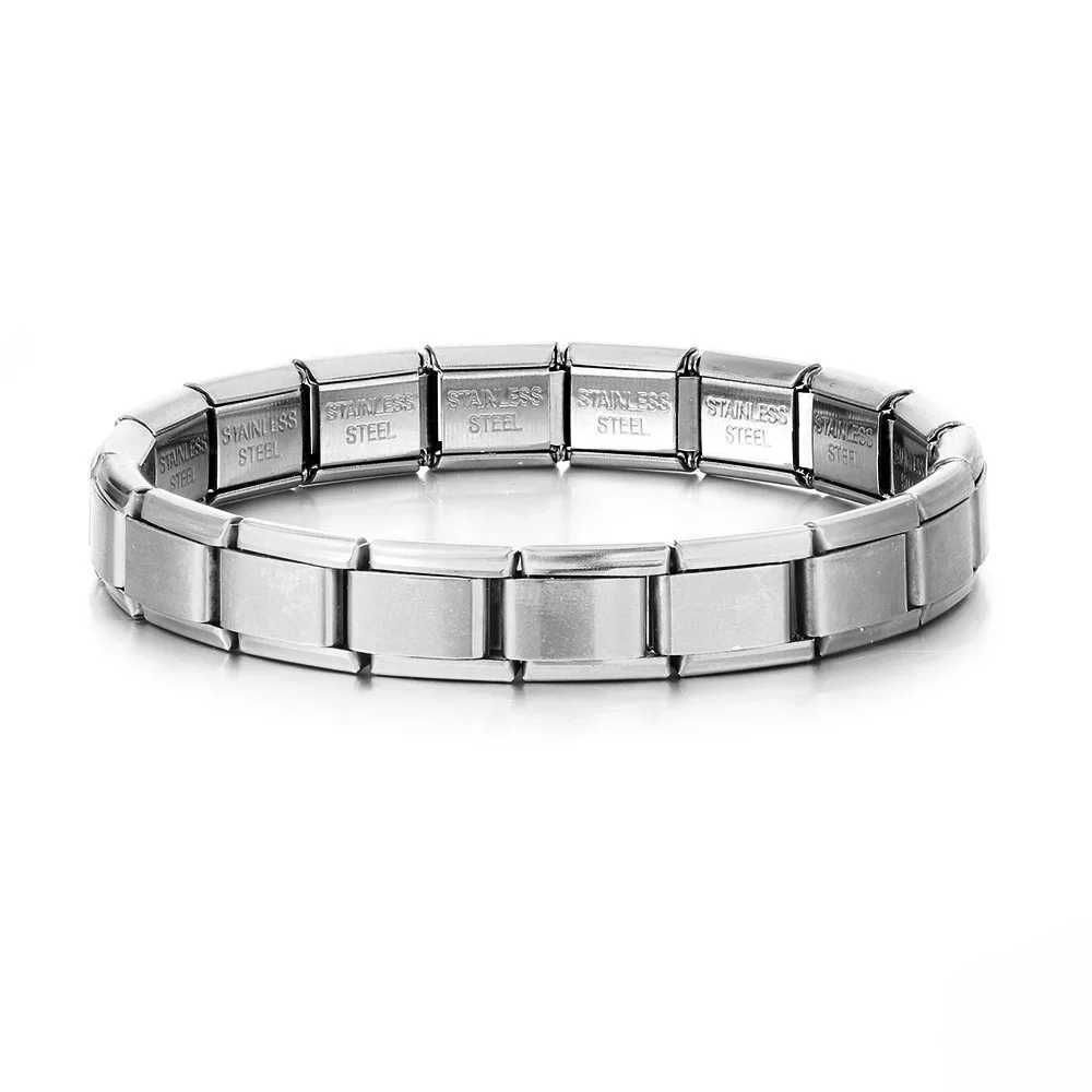 2025 Trendy 9mm Width Italian Charm Link Elastic Bracelet Fashion Stainless Steel Bangle Chain on Hand Factory DIY MakingC250411