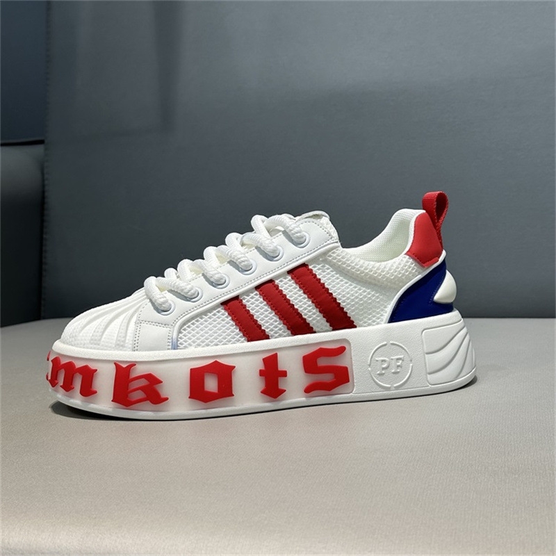 2025 spring burst fashion casual shoes increase high and low help breathable soft sole thin fashion shell head men's shoes white black red