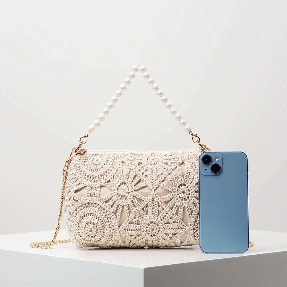 Boho Beach Women,Pearl Bag,Wicker Bag,Premiun Style Tote Bags for Ladies,Vacaition Outfits Women, Travels Must Haves