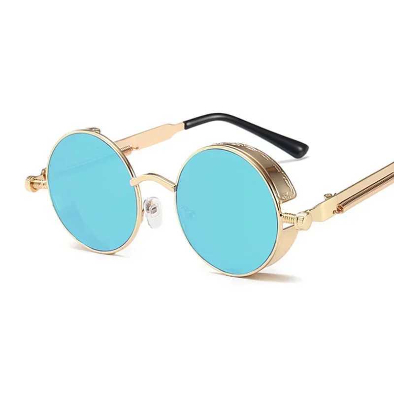 Metal Steampunk Sunglasses Men Women Fashion Round Glasses Brand Drsigner Vintage Sun Glasses High Quality Oculos De Sol UV400C250411