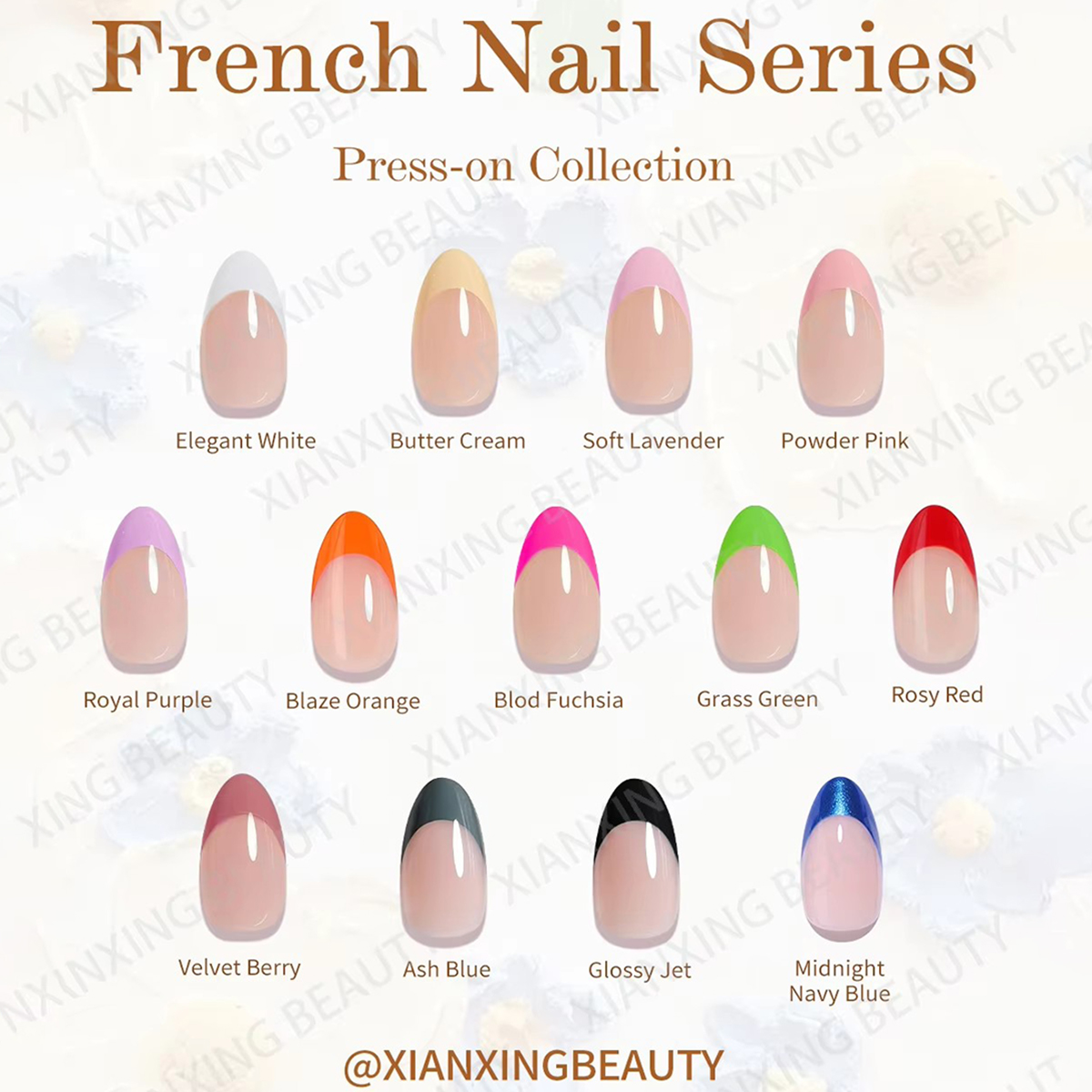 Colorful and fashionable artificial acrylic nails come in a variety of designs, suitable for ladies' daily outfits, allowing you to enjoy salon-l