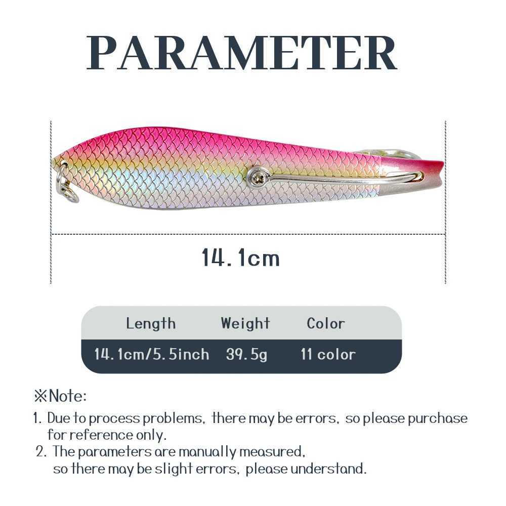 TOLU Spoon lure 5.5inch Fishing Shaped Metal Sequin Bait 3DFish Scale Patter Deep Sea Fishing Trolling Jig Lure Kingfish Mackere Z250411