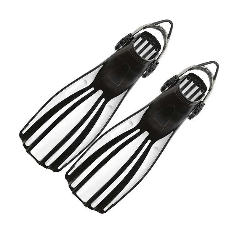 New type of scuba diving stainless steel spring fin with fins adult swimming shoes silicone long inflatable single fin diving flip coverY250412