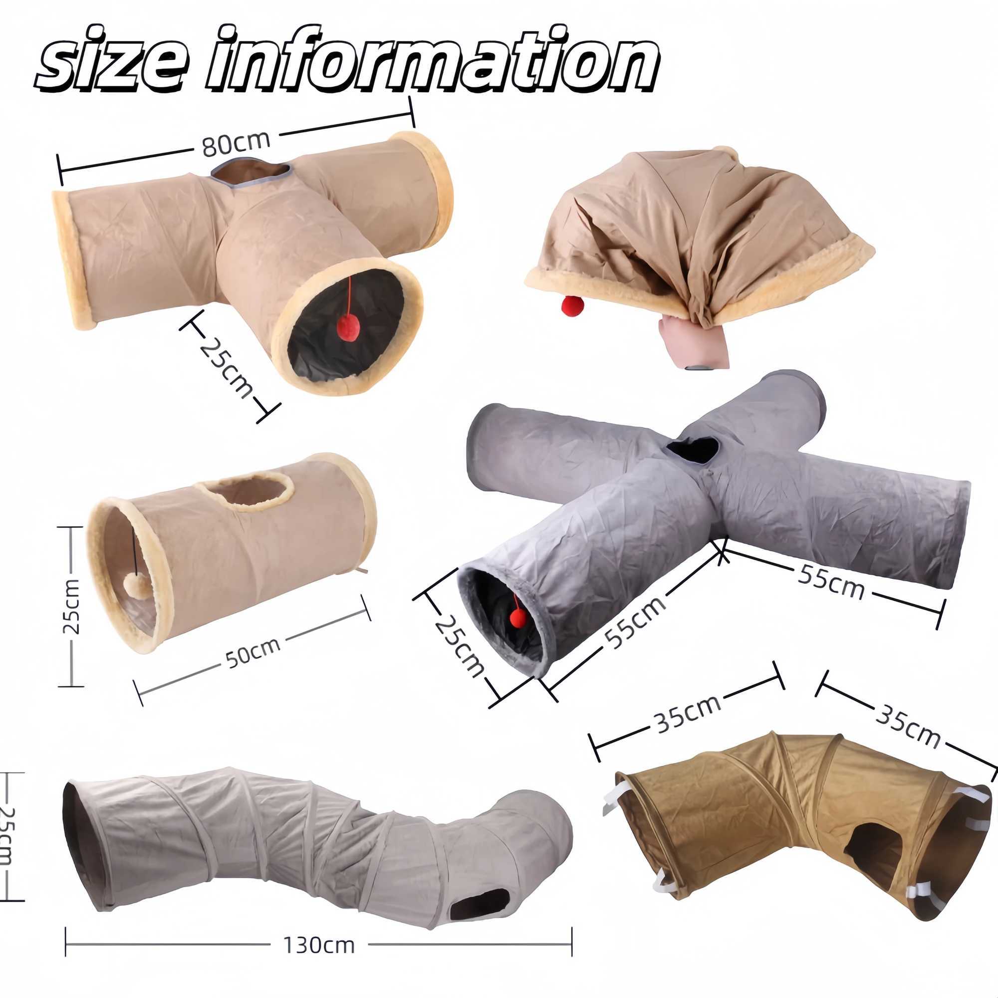 Collapsible Cat Winter Suede Tunnel for Puppy Rabbit Kitten Play Chase Hide TunnelInteractive Bedding Toy in 2 ways3 waysCro Y250412