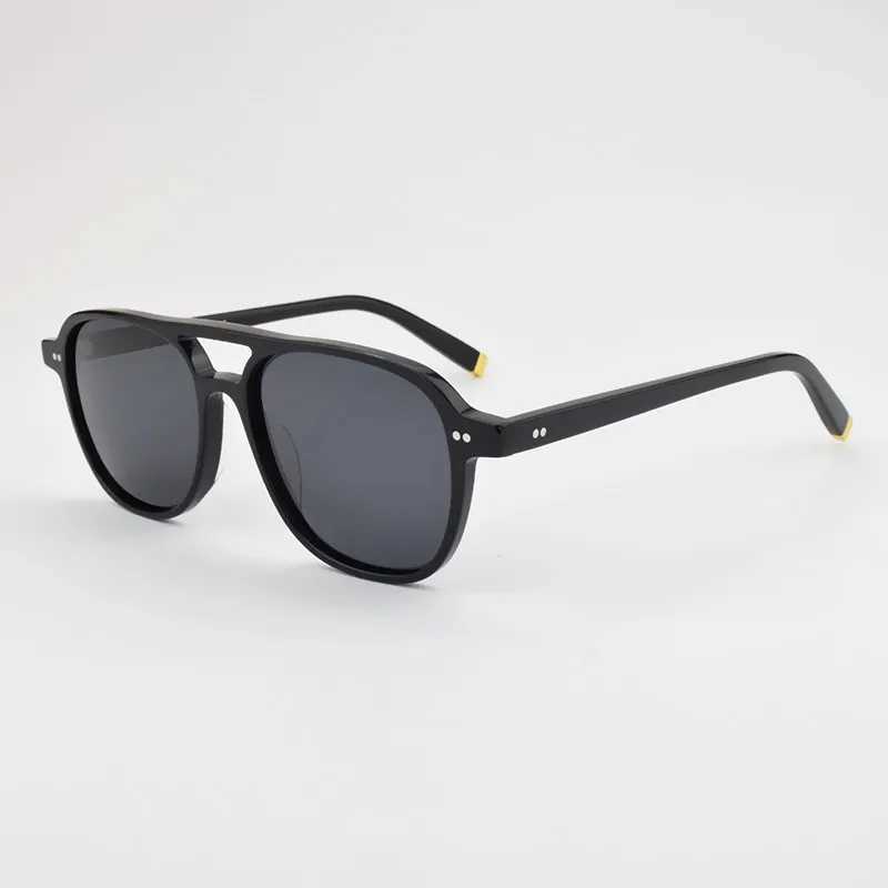 TAG Hezekiah Retro Double Bridges Square Sunglasses Women Shades UV400 Fashion Brand Designer Rivets Men Sun Glasse 2024 Z250411