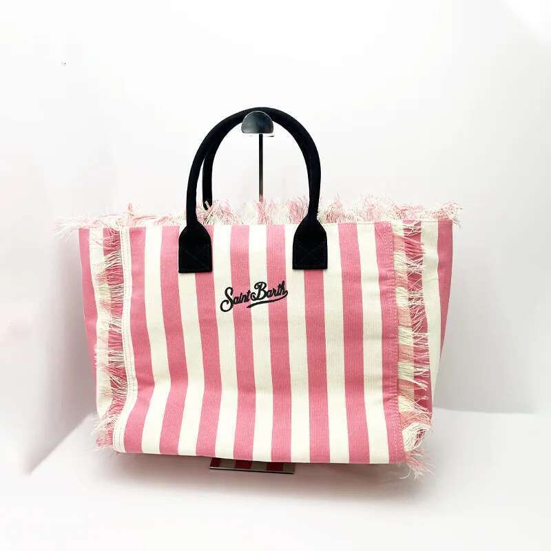 SAINT BARTH Autumn And Winter New Towel Women's Striped Large Capacity Casual Plush Bag Tassel Handbag