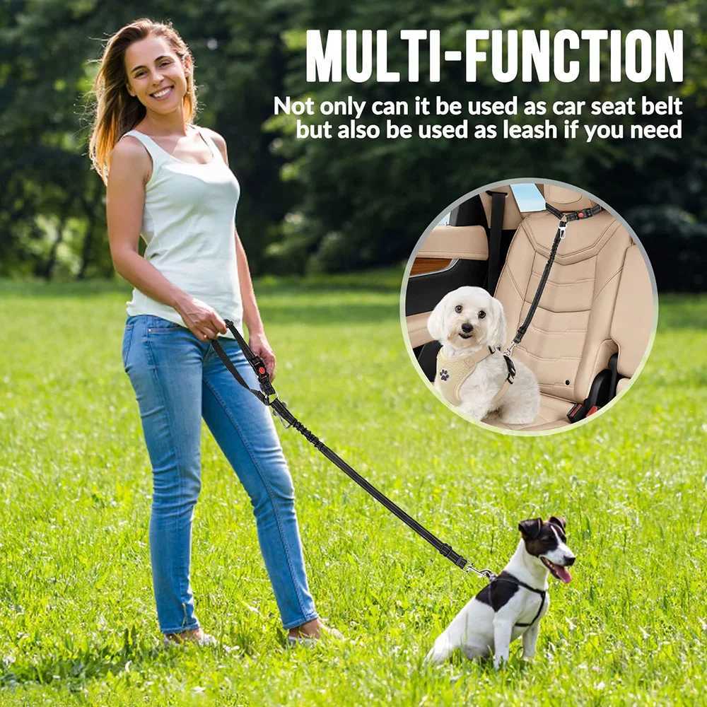 Mti function dog seat with solid 3-in-1 dog harness pet car seat with adjustable seat belt cat and dog collar Y250412