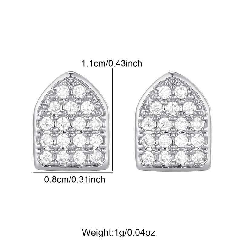 Hip Hop 2 Iced Out CapsTeeth Grillz cubic zirconia Micro Pave mens and womens jewelry gifts top and bottom charm grill W250412