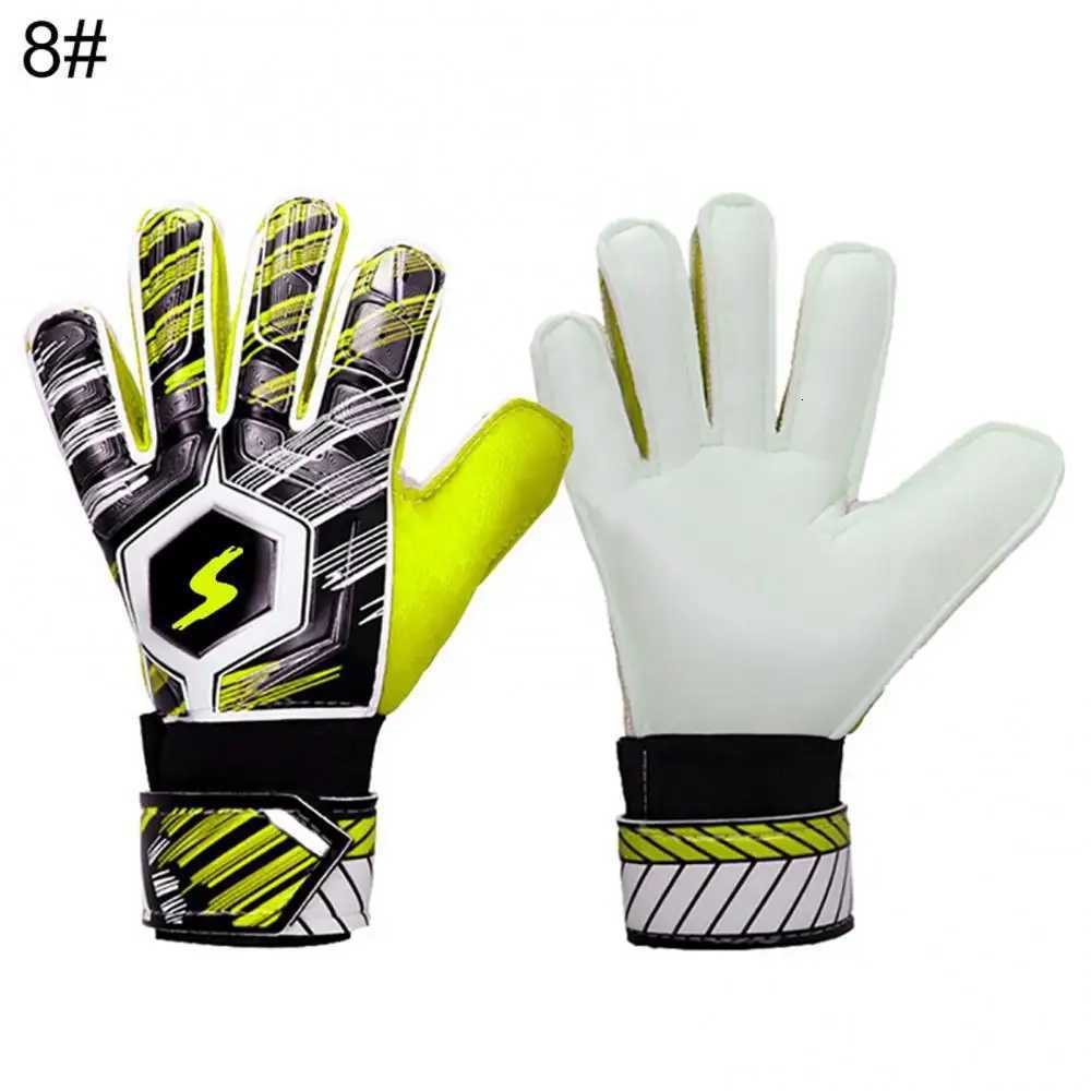 Adult Kids Football Soccer Goalkeeper Goalie Full Finger Hand Gloves Anti Collision Anti Slip Breathable ComfortableW251112