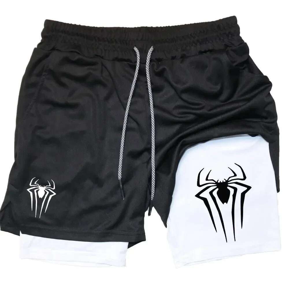 Summer Workout Run 2 in 1 Breathable outdoor quick drying basketball Men's printed gym casual sports shorts