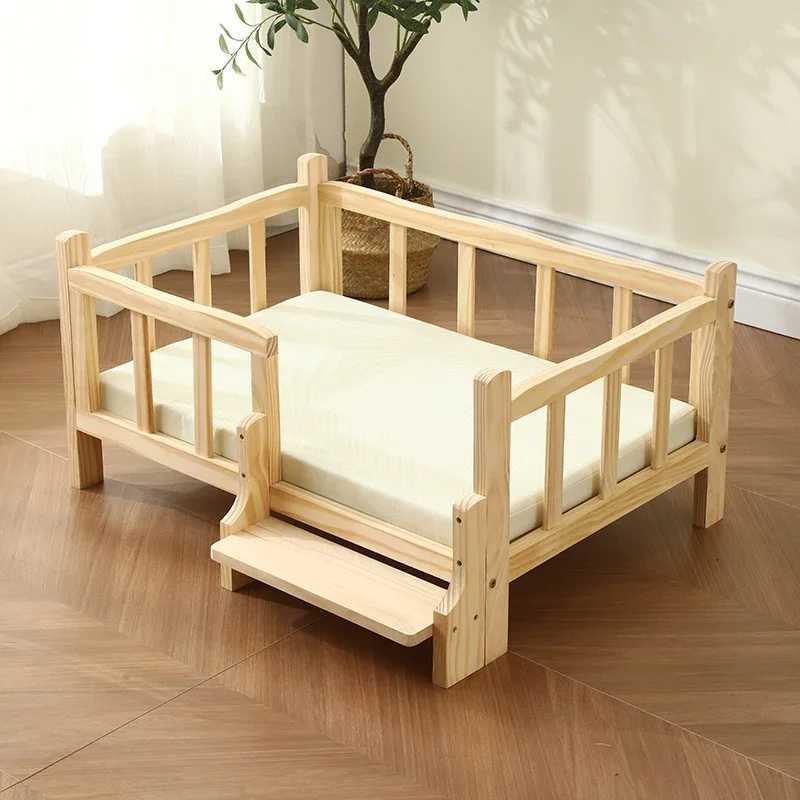 Four Seasons Solid Wood Cat House Elevator Safety Track Pet Bed Durable Carrying Shelter Comfortable Cat Nest X250412