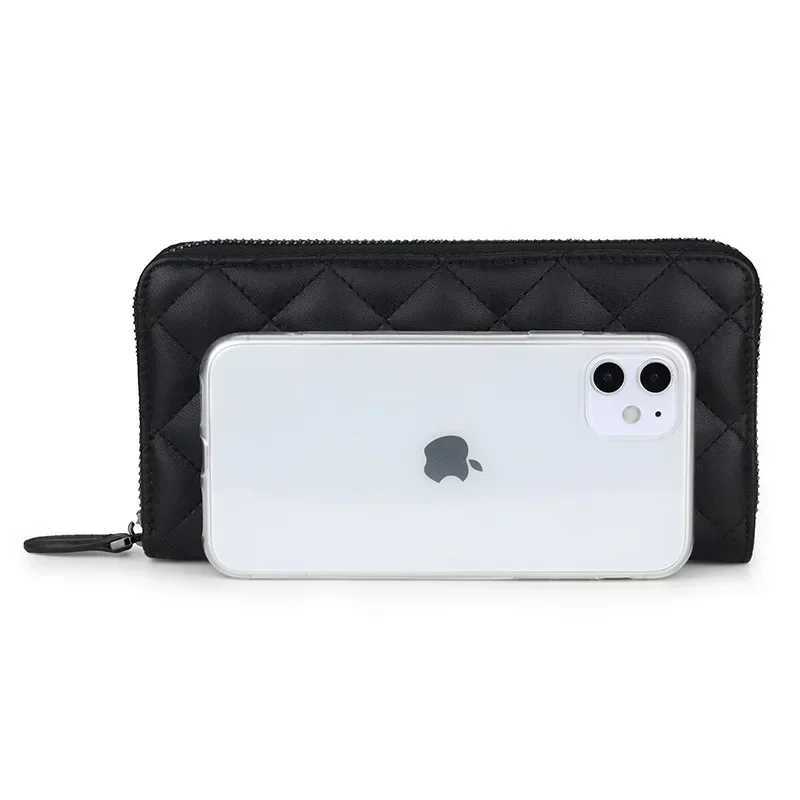 Womens sheepskin long wallet 2025 new Lingra chain bag European and American fashion clutch bag womens wallet Z250411