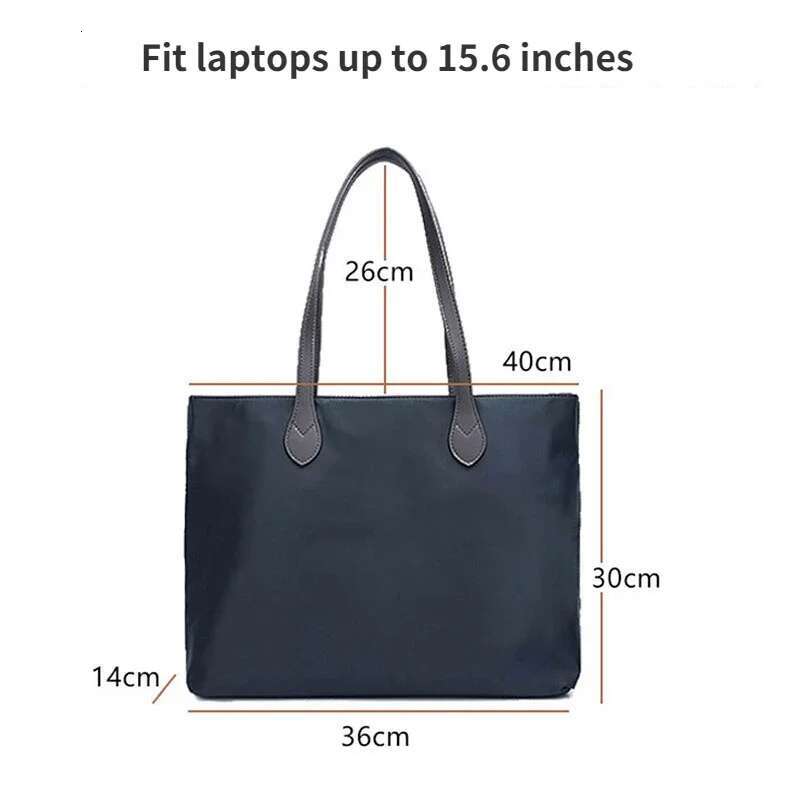 Women Shoulder Trendy Fashion Tote Bags Ladies Business Briefcases Nylon Handbags Satchels Large Capacity Laptop Bag