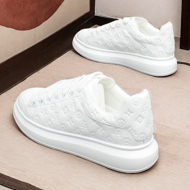 2025 Trendy printed low-top canvas shoes for men and women new style thick-soled couple style lightweight and casual sports shoes new design