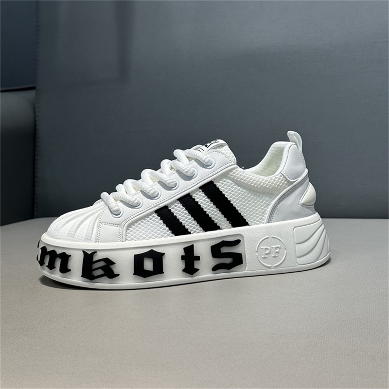 2025 spring burst fashion casual shoes increase high and low help breathable soft sole thin fashion shell head men's shoes white black red