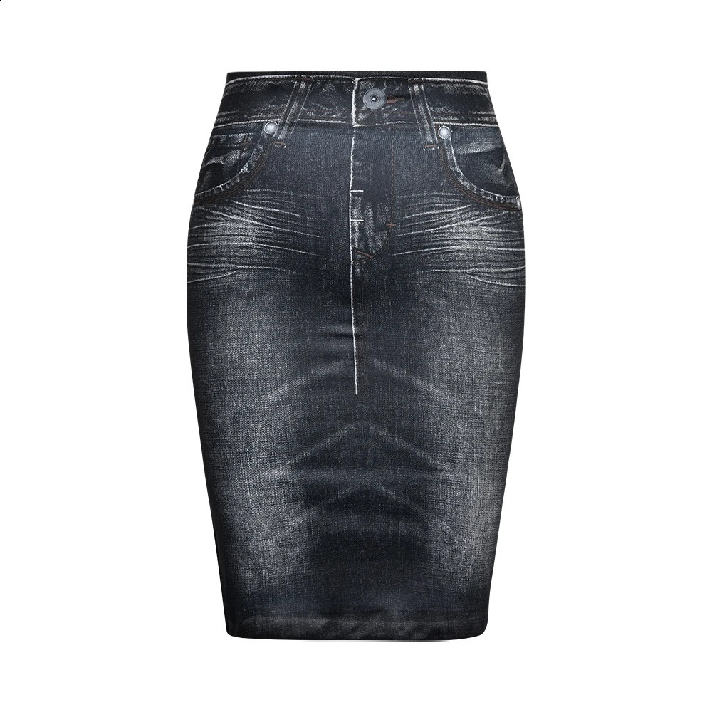 A-LINE High Waisted Denim Womens Skirt For Summer Elastic Bodycon Slim Hip Mini Dress Korean Fashion Female Clothing 250407
