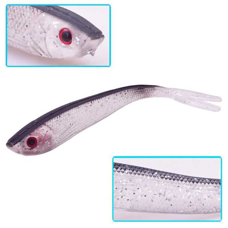 5PCS Forktail Fish Soft Bait 7.5cm/10cm Silicone Worm Wobblers Fishing Lures Isca Artificial Swimbaits Bass Carp Flying Tackle Z250411