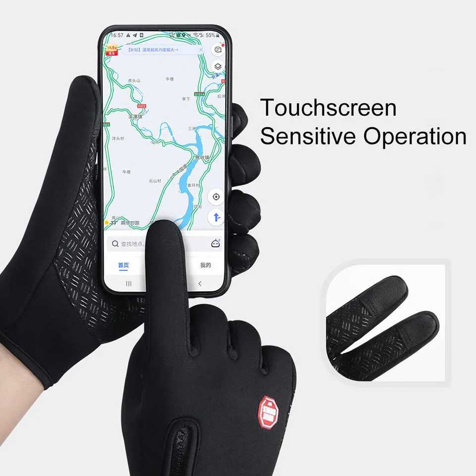 Touchscreen Winter Thermal Warm Cycling Bicycle Gloves Bike Ski Outdoor Camping Hiking Motorcycle Gloves Sports Full FingerC250412