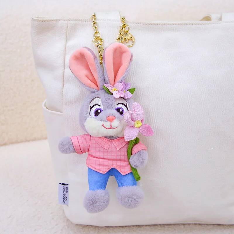 Custom Genuine Zootopia Plush Toy Pendant Disney Trend Flower Judy Nick Ice Claw Leopard Police Officer Doll Key Chain Gift
