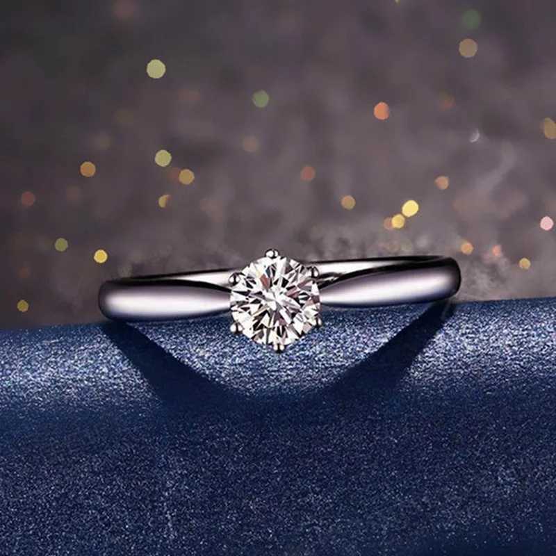 18K white/gold-plated womens gift engagement party ring size 5-10XJ250412