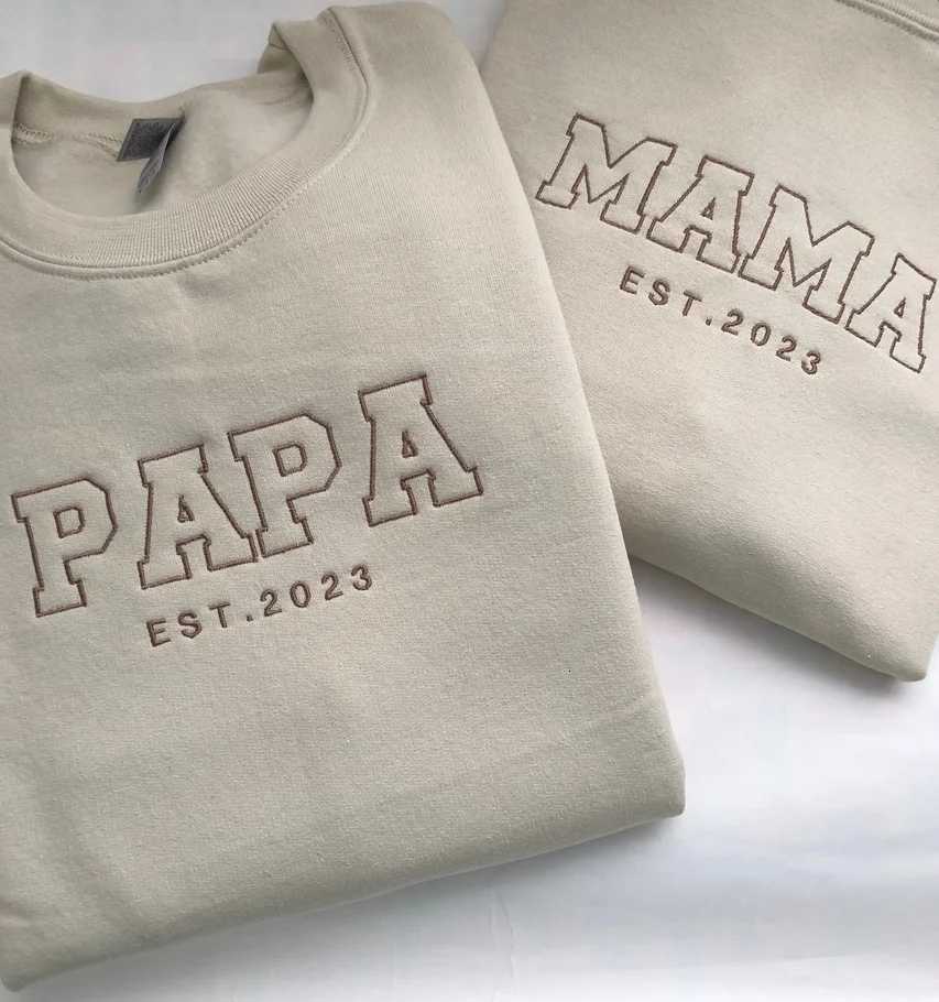 POD customization Custom PAPA Sweatshirt Embroidered Papa Sweatshirt Personalised Sleeve Sweatshirt For Him Gift For Dad Gift For GrandadT251112