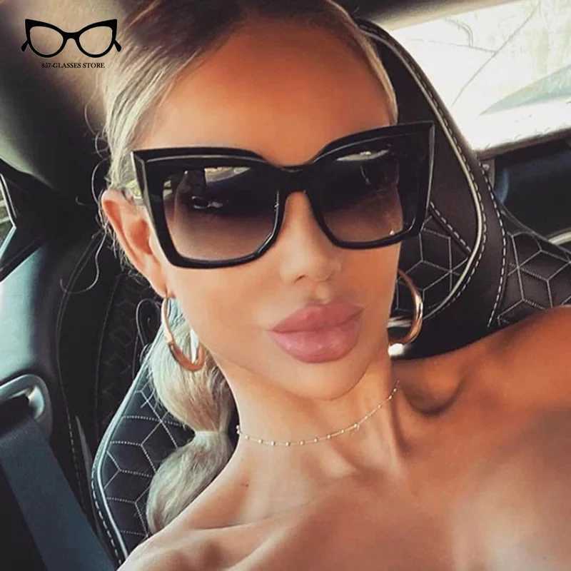2024 New Vintage Fashion Women Shades Trending Men Gradient Sun Glasses Shades UV400 Glasses Oversized Cat Eye SunglassesC250411