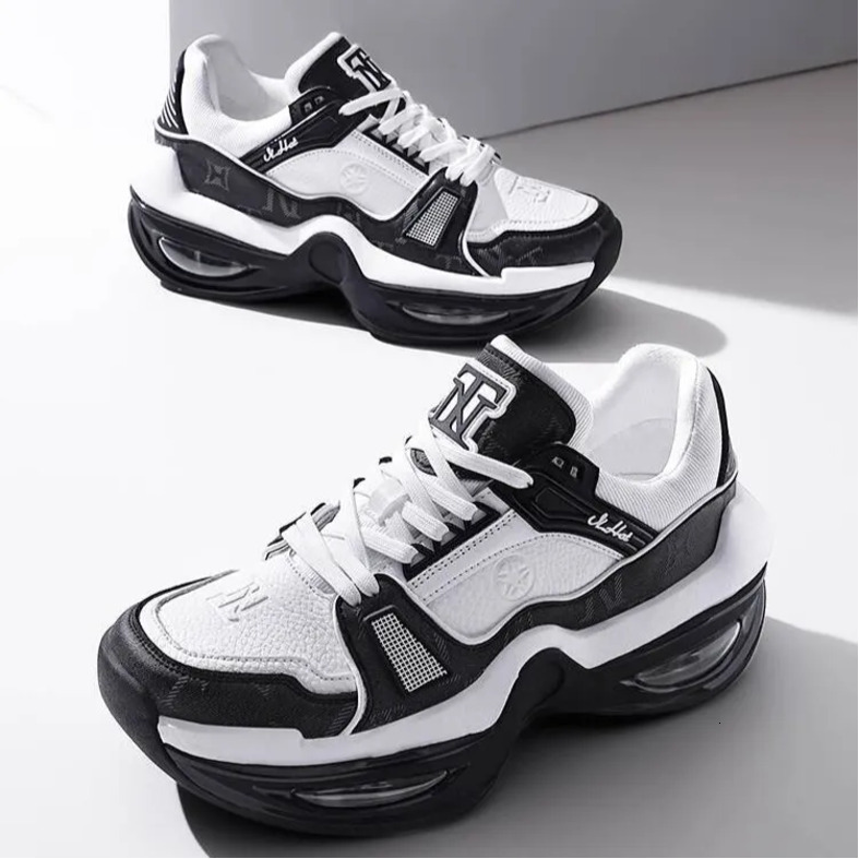 NHOT Thick Sole Dad Shoes Men 2025 New Autumn Winter Black Height Increasing Fashion Sneakers